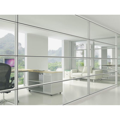 Good price Modern Glass Partition Wall with Stainless Steel 304# Accessories 100mm Thickness and 4500mm Height for Office Spaces online
