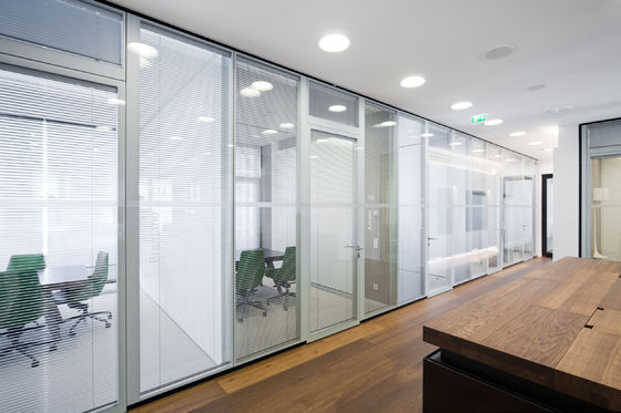 Buy Single Glazed Aluminum Frame Glass Partition Wall With Doors Aluminum Track online manufacture