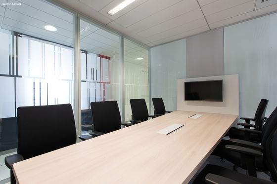 Buy Conference Center Collapsible Glass Partition Aluminium Frame online manufacture