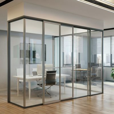Buy Dividers Aluminium Frame Sliding Double Glazed Office Glass Partition Wall online manufacture