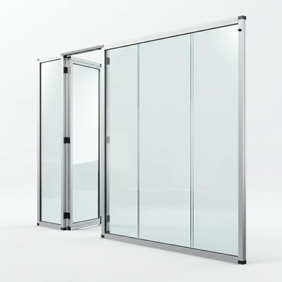 Good price Collapsible Double Office Glass Partition Wall Frameless For Conference Center online