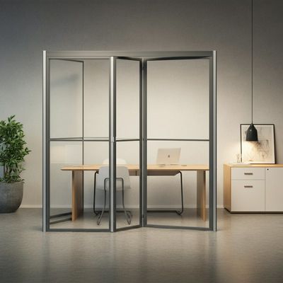 Buy Aluminum Track Panoramic Office Glass Partitions Wall For Folding Movable online manufacture