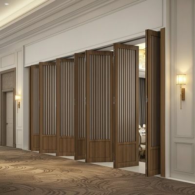 Buy Banquet Hall Wooden Operable Partition Wall Systems  Folding Panel Partitions online manufacture
