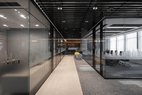 Buy Durable Demountable Glass Partitions Double Glass Modular Office Glass Partition Walls online manufacture