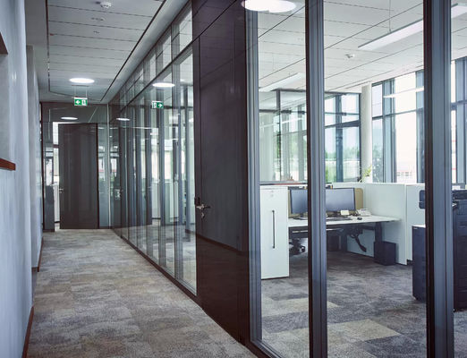 Good price Tempered Sliding Aluminum Frame Glass Partition Wall For Office Project Walls online