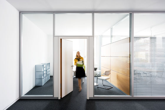 Divider Screen Aluminum Frame Glass Partition Wall For Multi Function Room