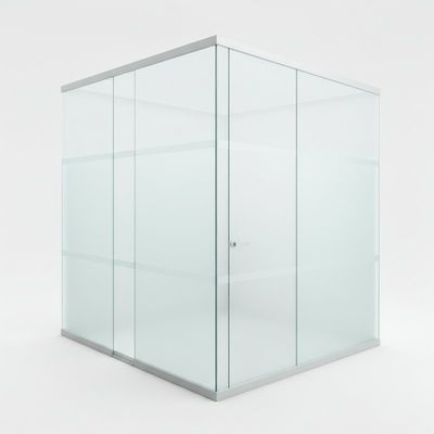 Soundproof Glass Office Dividers Aluminium Frame Single glazed Glass Wall