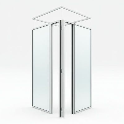 Folding Office Glass Partition Wall Frameless For Panoramic Aluminium