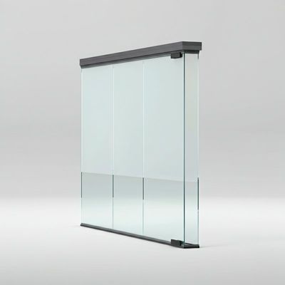 90mm Thickness Aluminum Frame with Fixed Double Layer Office Glass Partition Wall