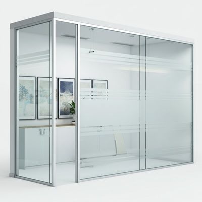 Aluminum Frame Panoramic Office Glass Partition Wall For Sliding Suspended