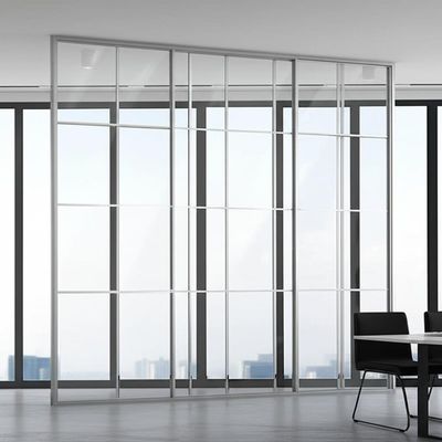 quality Office Glass Partition Wall with 108mm/90mm Thickness Up to 3000mm Height and 1200mm Grid Width for Aluminum Frame factory