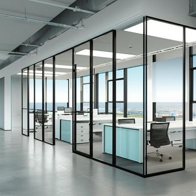 Good price Single Glazed Office Glass Partition Wall with Sound Insulation and 108mm/90mm Thickness for Panoramic System online