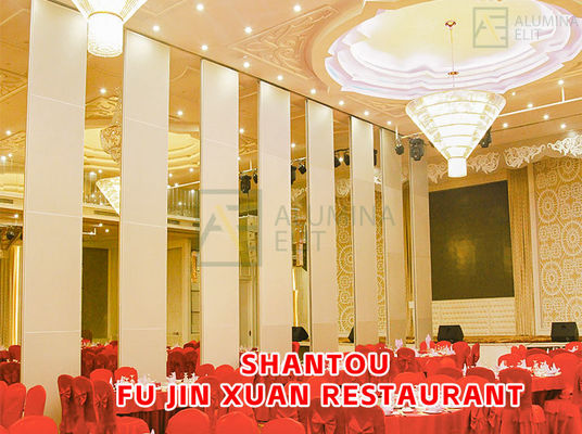 quality Shantou Fu Jin Xuan Restaurant：Soundproof Sliding Movable Partition Wall with 68CM Thickness 800N Sealing Power and 40N/m Magnetic Attraction factory