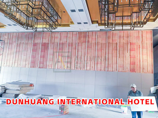Good price Dunhuang International Hotel：Melamine Board Acoustic Partition Wall with 304 Stainless Steel Roller and Up to 18M Height（For commercial use） online